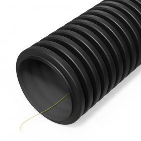 Труба гофрированная двустенная ПНД гибкая тип 450 (SN18) стойкая к ультрафиолету с/з черная d63 мм (50м/уп) Промрукав