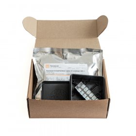 Коробка распределительная двухкомпонентная (HF) в комплекте с компаундом и с 6-кл. зажимами, сечение до 2,5 мм², 100х100х40 черная Промрукав