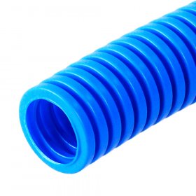 Труба гофрированная ПП лёгкая 350 Н негорючая (НГ) синяя d20 мм (25м/уп) Промрукав