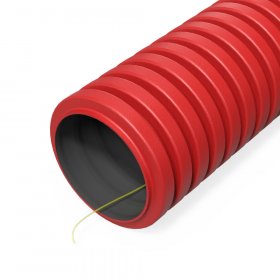 Труба гофрированная двустенная ПНД гибкая тип 750 (SN49) с/з красная d40 мм (150м/уп) Промрукав