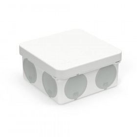 Коробка распределительная 60-0210-9003с для прямого монтажа двухкомпонентная безгалогенная (HF) белая с серым 80х80х40 (132шт/кор) Промрукав