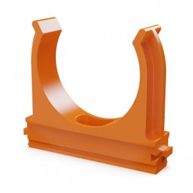 Крепёж-клипса для труб АБС-пластик оранжевая d50 мм (10шт/200шт уп/кор) Промрукав
