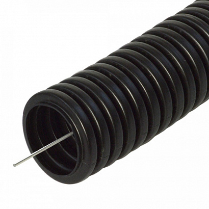 Труба гофрированная ПП легкая 350 Н безгалогенная (HF) стойкая к ультрафиолету черная  с/з dвн 14,1 мм, dнар 20 мм (10м/уп) Промрукав
